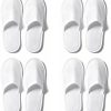 Disposable Guest Slippers, 4 Pairs Individually Packaged – White, Soft, Universal for Hotel, Spa, Travel, Party & Home