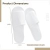 24 Pairs White Soft Plush Open Toe Spa Slippers, Non-Slip