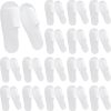 24 Pairs White Soft Plush Open Toe Spa Slippers, Non-Slip