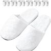 6 Pairs Ultra-Soft Hotel Slippers, Non-Slip Washable Guest Slippers, Individually Wrapped Cotton SPA Slippers