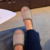 Open Toe Cotton Waffle Slippers – Non-Slip, Lightweight, Breathable, Washable