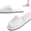 White Waffle Spa Slippers for Men & Women – 4 Pairs, Non-Disposable