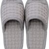 Open Toe Cotton Waffle Slippers – Non-Slip, Lightweight, Breathable, Washable