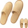 1-Pair Non-Slip Spa Slippers – Washable, Reusable Guest Slippers, Beige