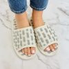 Cotton Waffle Open Toe Slippers – Non-Slip, Lightweight, Washable, Made in Korea