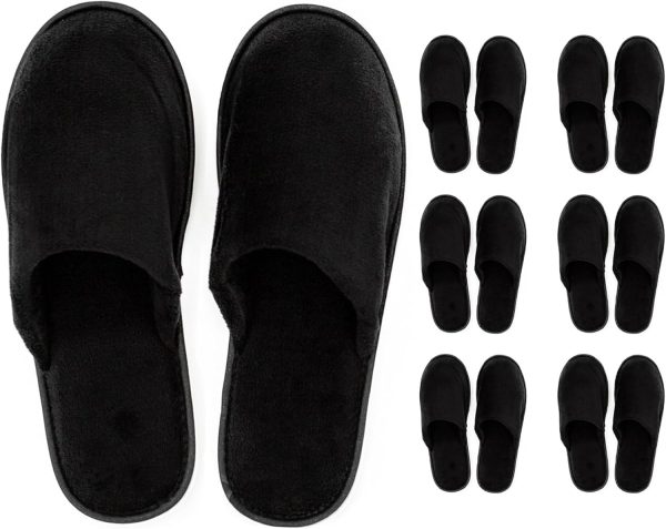 Washable Indoor Spa Slippers 6–12 Pairs – Unisex, Non-Slip, Closed Toe