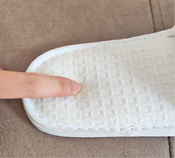White Waffle Spa Slippers for Men & Women – 4 Pairs, Non-Disposable