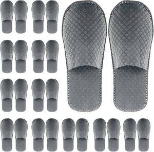 16 Pairs Individually Wrapped Disposable Travel Slippers for Guests