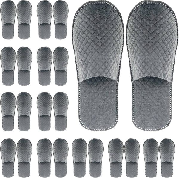 16 Pairs Individually Wrapped Disposable Travel Slippers for Guests