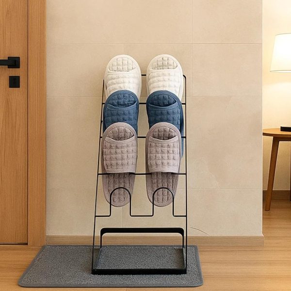 Open Toe Cotton Waffle Slippers – Non-Slip, Lightweight, Breathable, Washable