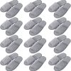 12 Pairs Disposable Open Toe Spa Slippers - Soft Fleece for Men, Women, Guests