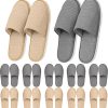 12-20 Pairs Disposable Guest Slippers, Non-Slip & Washable, Indoor/Outdoor Hotel Spa Travel